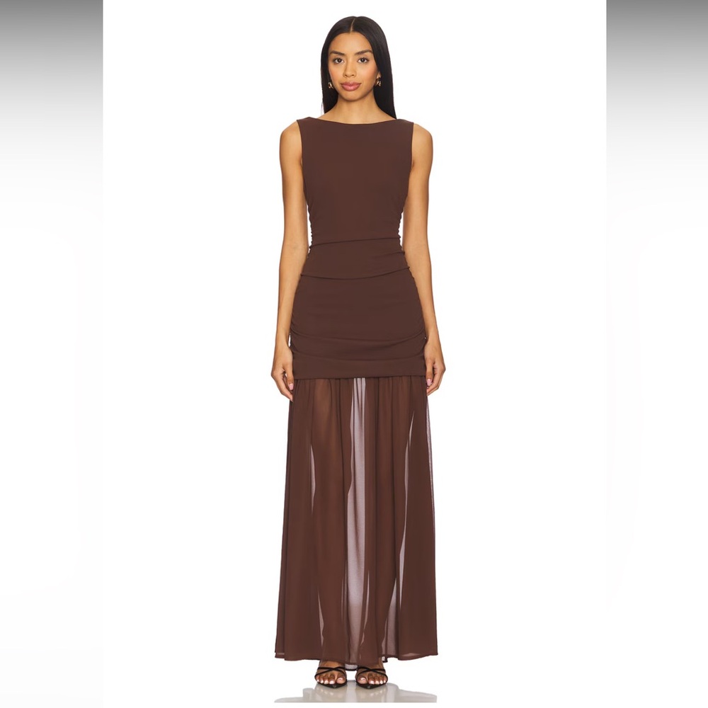 Show Me Your Mumu Aria Maxi Dress in Chocolate Size L